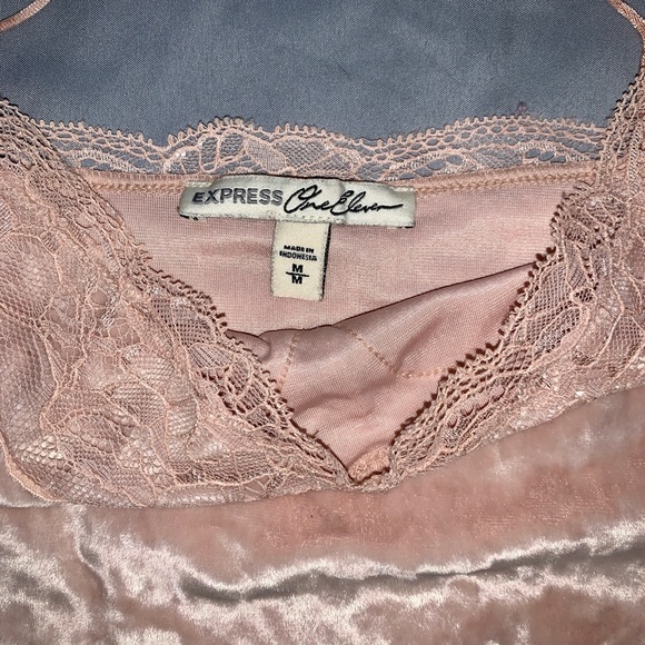 Velvet, lace v-neck camisole - Picture 2 of 6